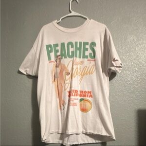 Justin Bieber Men’s White Cotton Justice Peaches Graphic T-Shirt